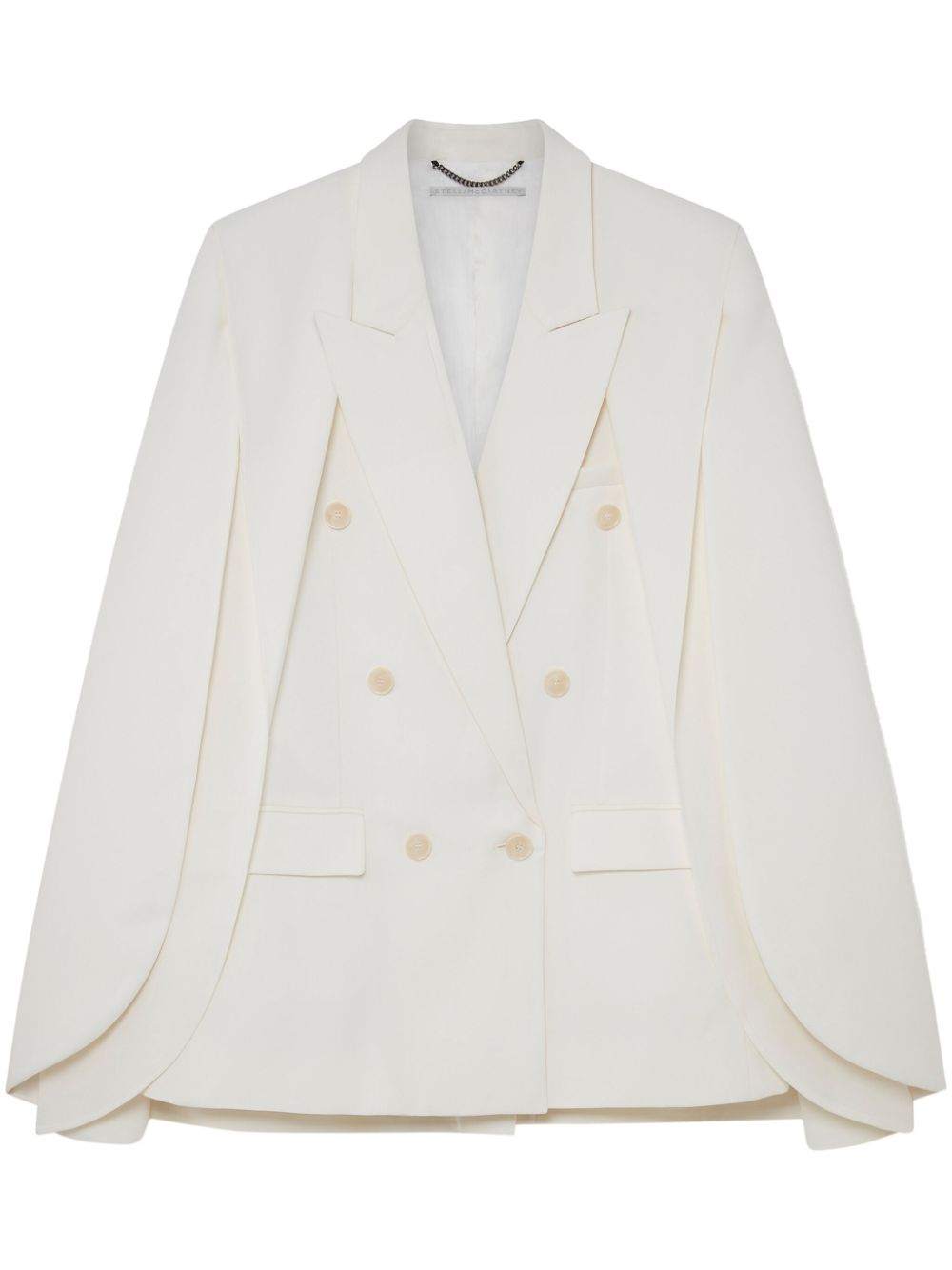Cape-style wool-blend blazer - White