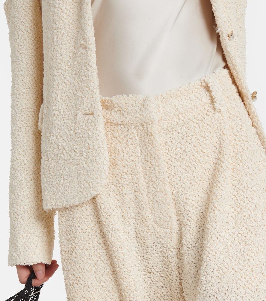 High-rise bouclé wide-leg pants