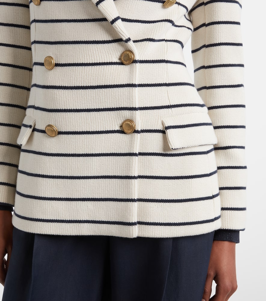 Knitted striped cotton blazer
