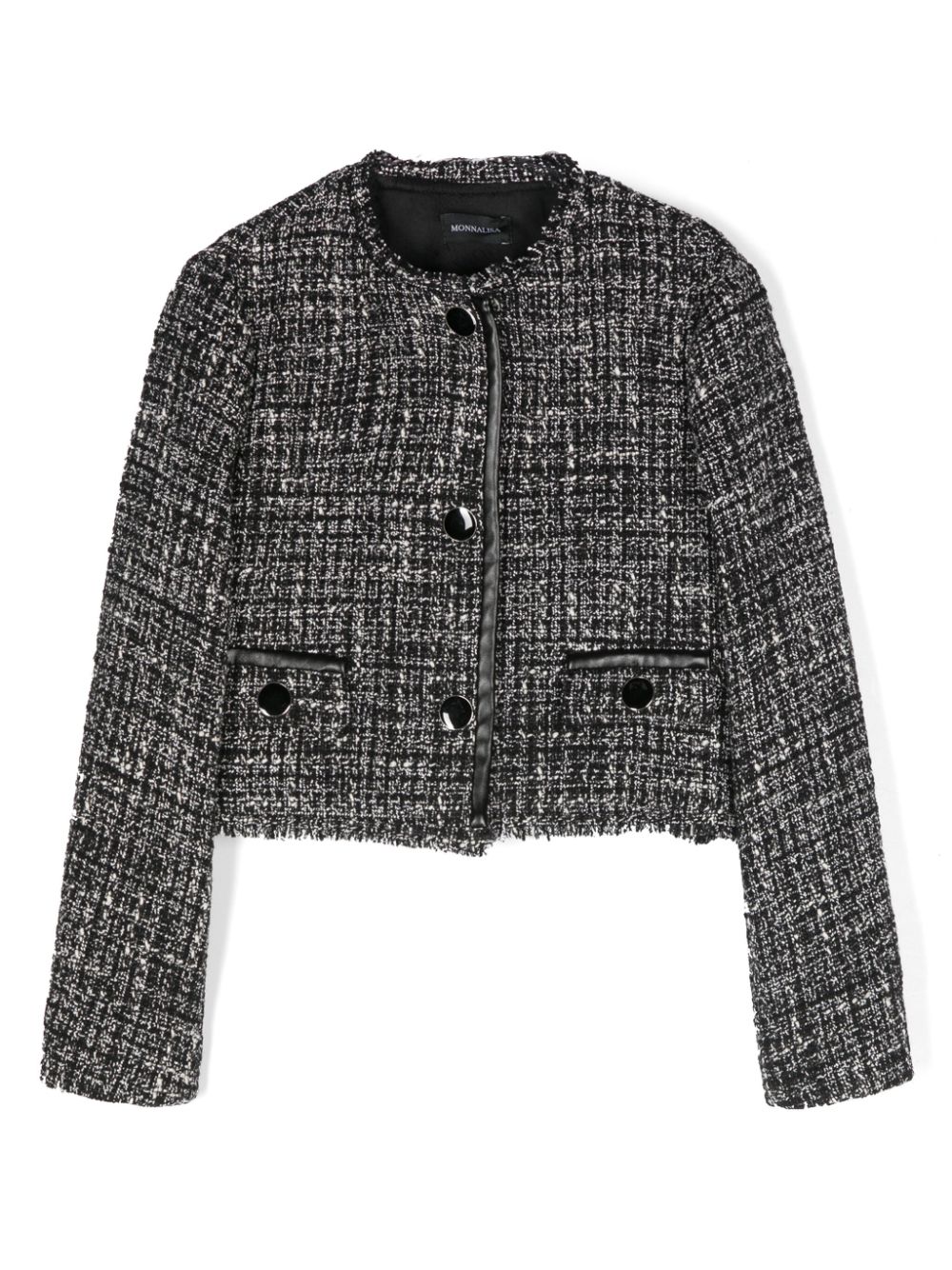 Cropped tweed jacket - Black