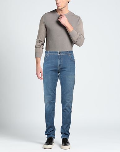 Man Jeans Blue Size 34 Cotton, Polyester, Elastane