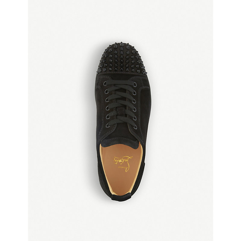 Mens Black/black Louis Junior Spikes Suede Trainers