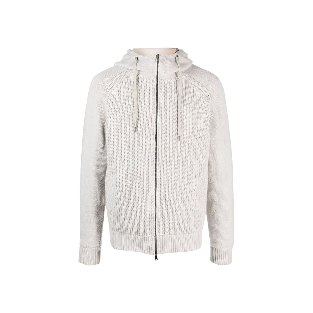 Wool Hooded Bomber Jacket — Gray