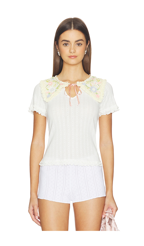 Free People Sol Knit Tee in Ivory. - S also in
