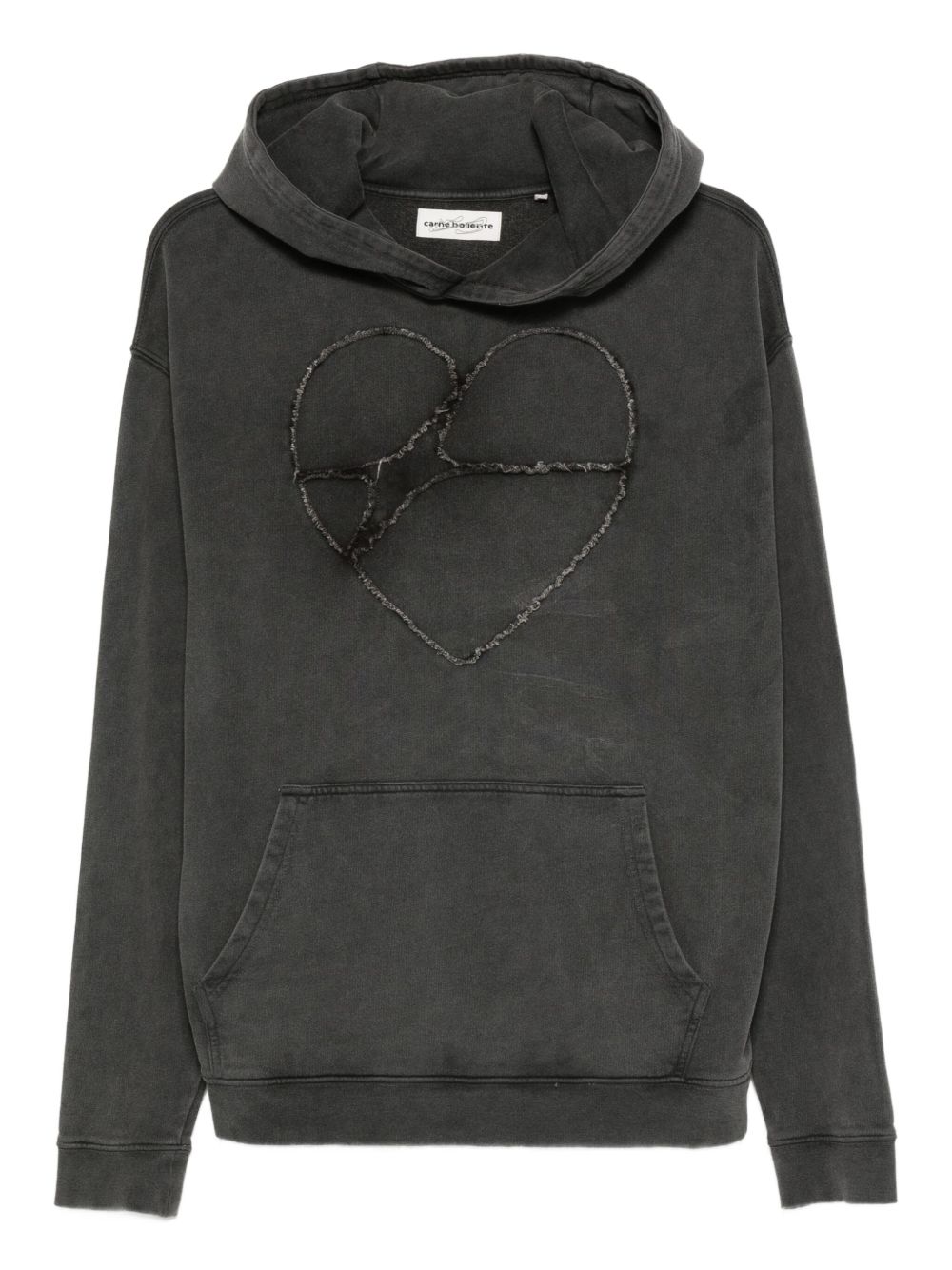 Heartbreaker frayed-detail hoodie - Grey