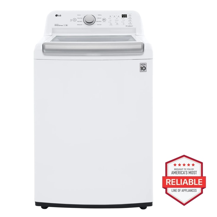 LG Mega Capacity Top Load Washer with TurboDrum™ - White, 5.. ft