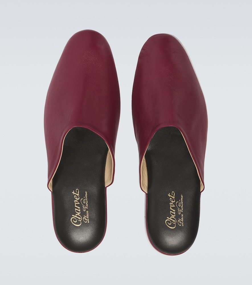 Leather slippers