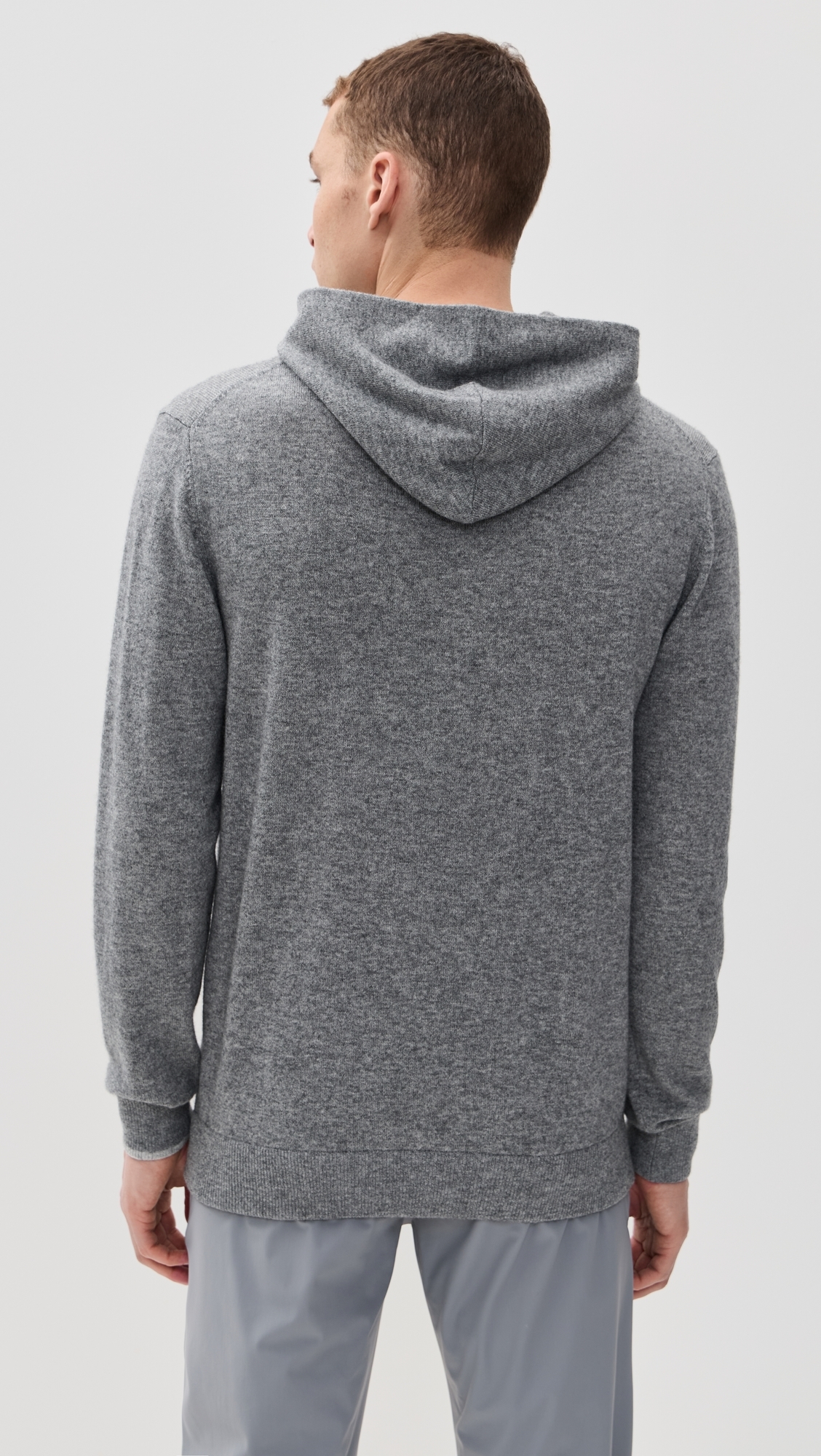 Greyson Koko Cashmere Blend Hoodie Sweater Smoke Heather
