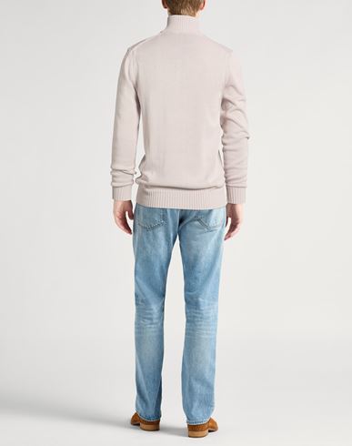 Man Turtleneck Light grey Size 40 Cotton