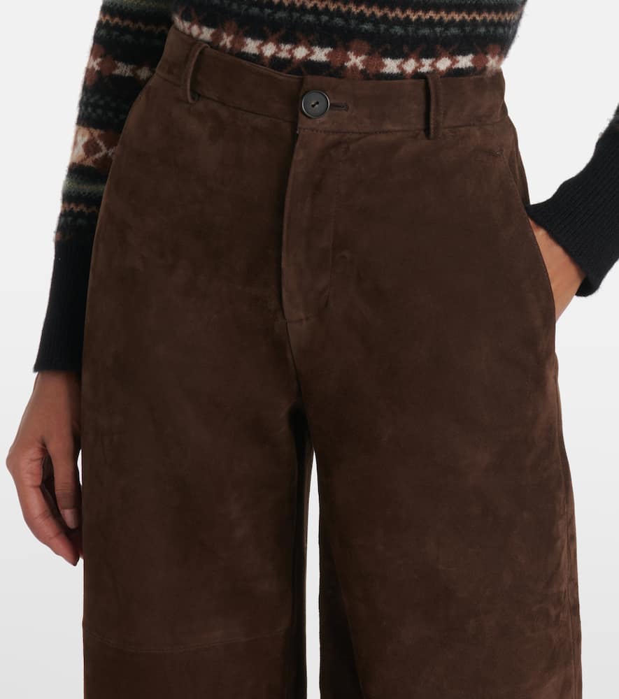 Leather straight pants