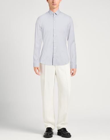 Man Shirt Light grey Size 40 Cotton, Polyamide, Elastane