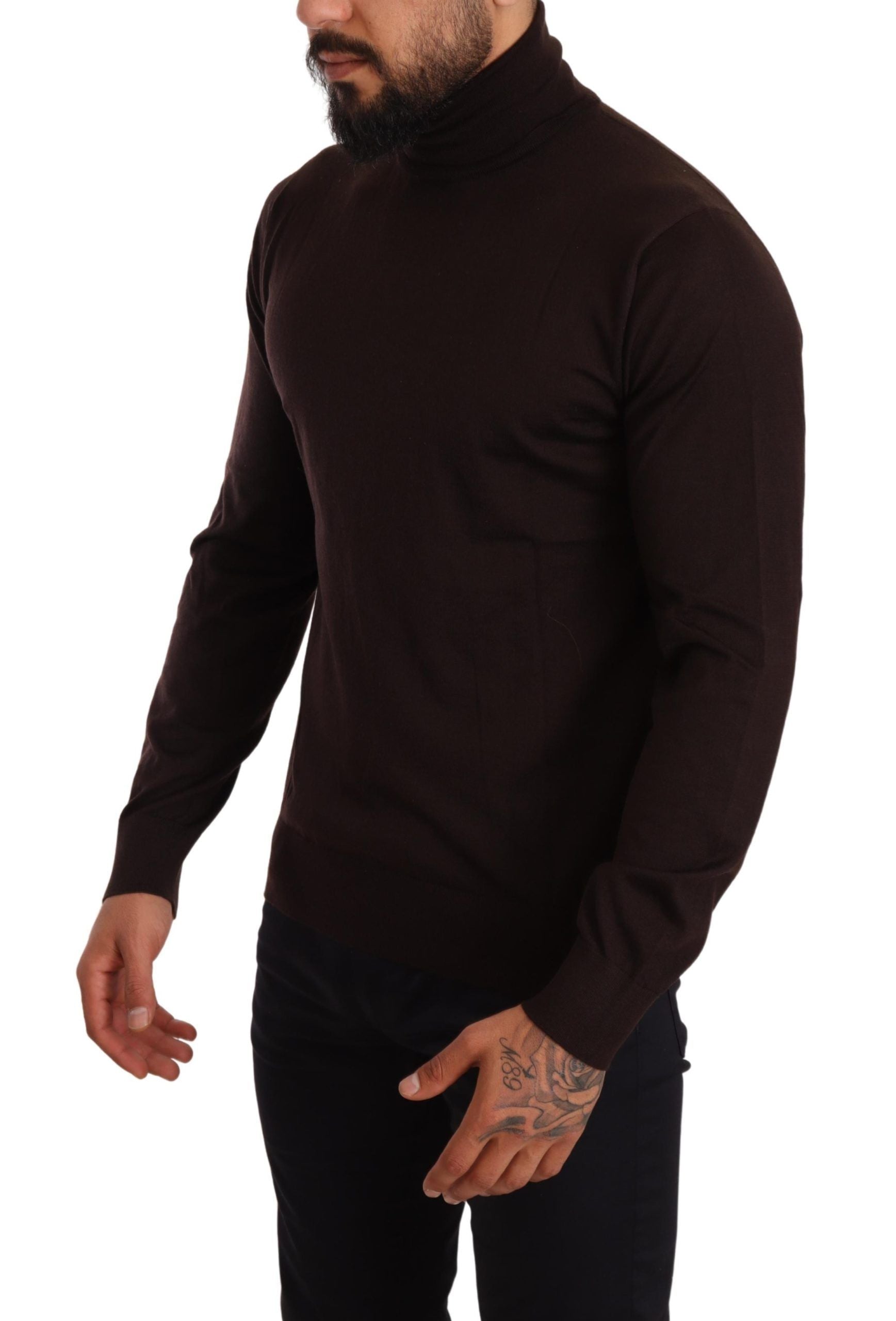 Cashmere Turtleneck Sweater — Brown
