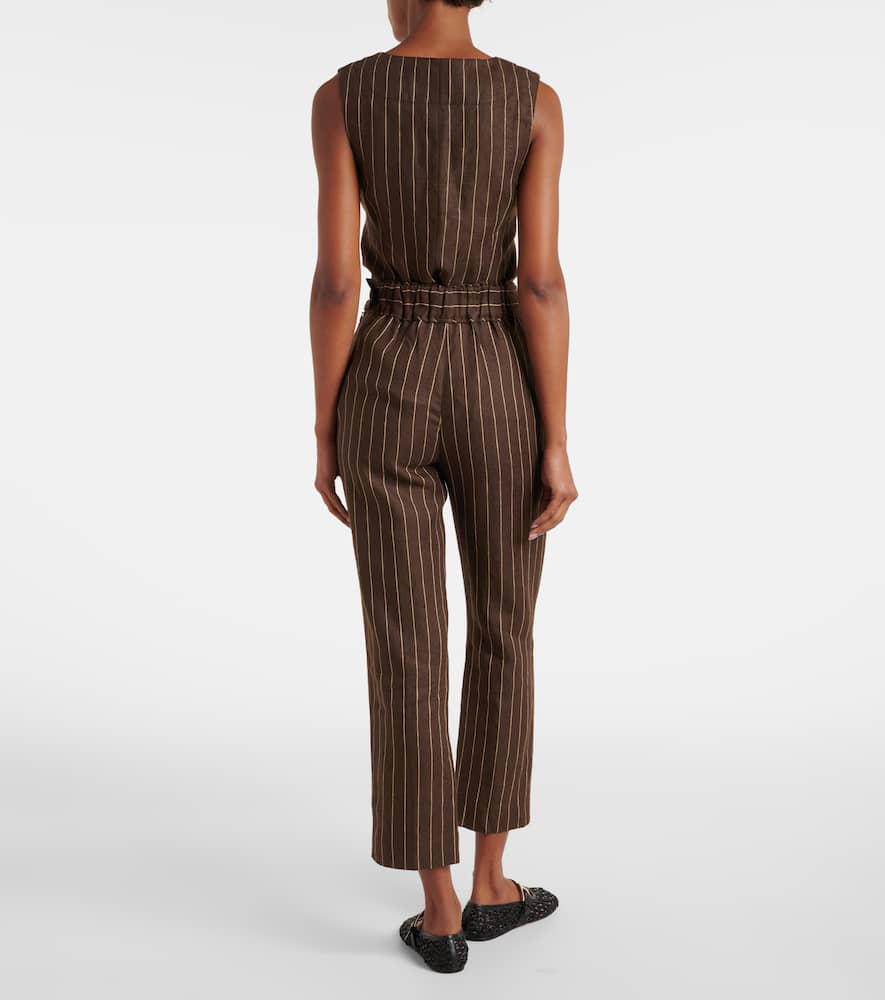 Thea pinstripe high-rise linen pants