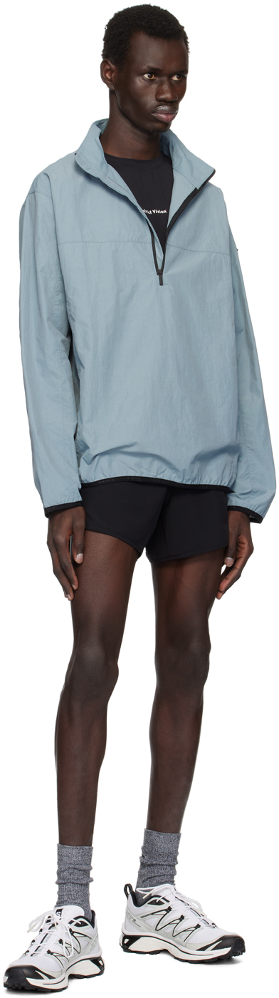 District Vision Blue Recycled Half-Zip Shell Jacket