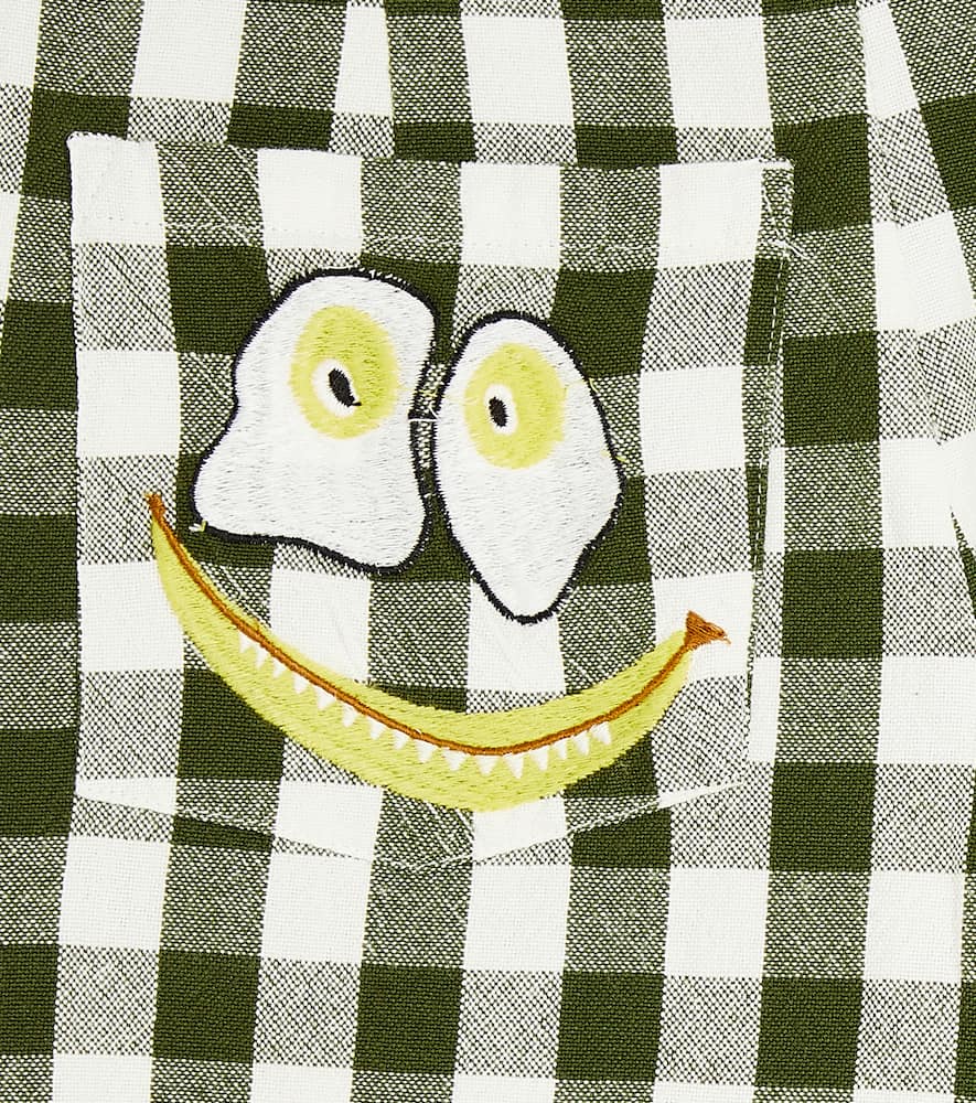 Stella McCartney Kids Appliqué checked cotton shorts
