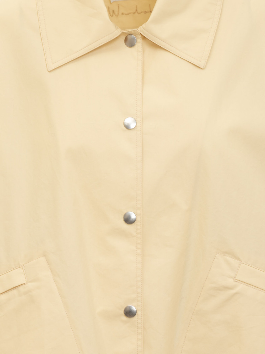 Logo-print shirt jacket