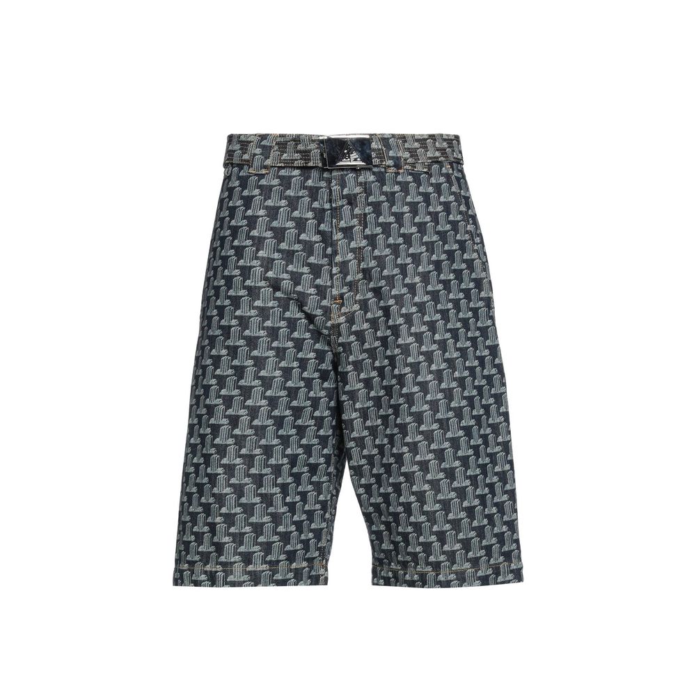 Monogram-Jacquard Cotton Shorts — Navy