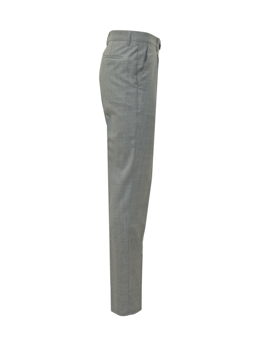 Grey Tailored Flat Front Pants