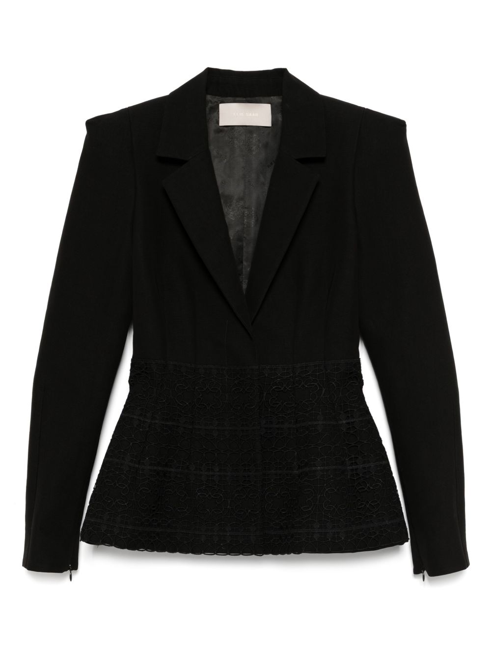 Macramé peplum blazer - Black