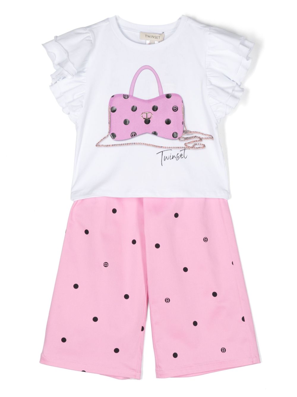 Polka dot trousers set - Pink