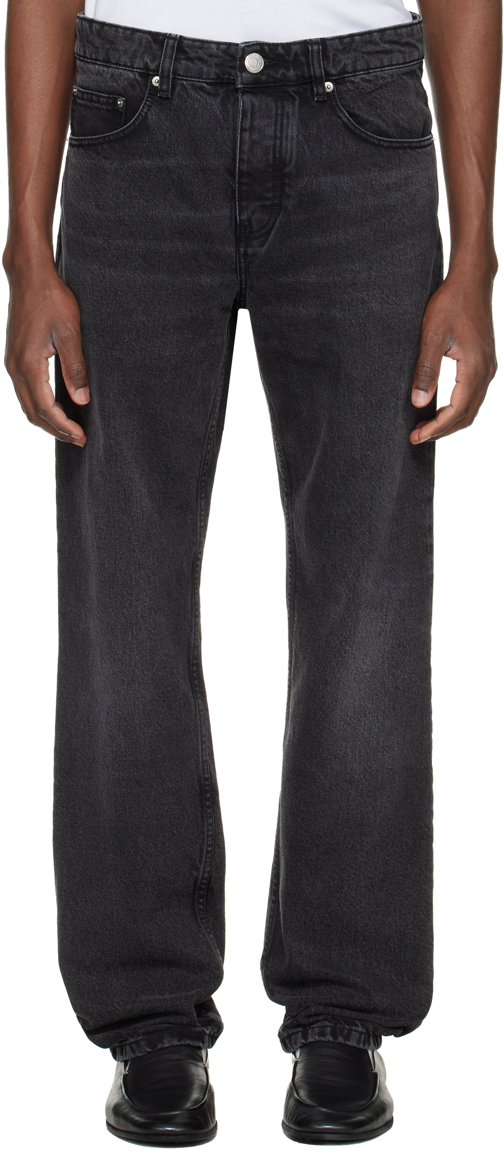 Black Cotton Classic Fit Jeans