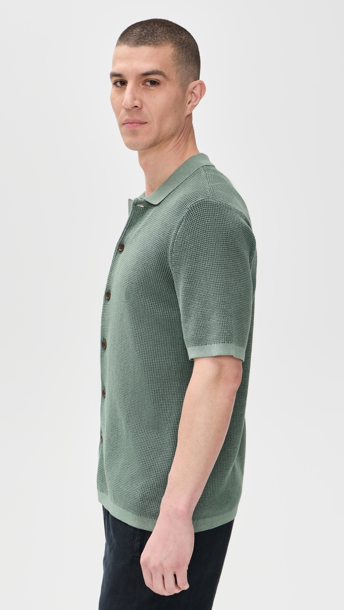 Short Sleeve Sunwashed Sweater Shirt Mountain Olive