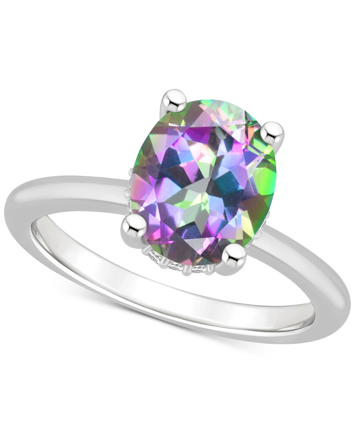 Mystic Topaz Oval Solitaire Ring (3-5/8 ct. t.w.) in Sterling Silver (Also in Pink Topaz) - Mystic Topaz