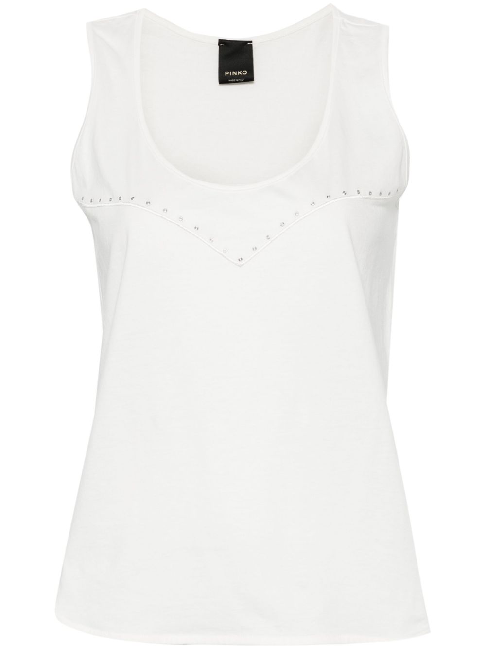 Eyelet-detail cotton T-shirt - White