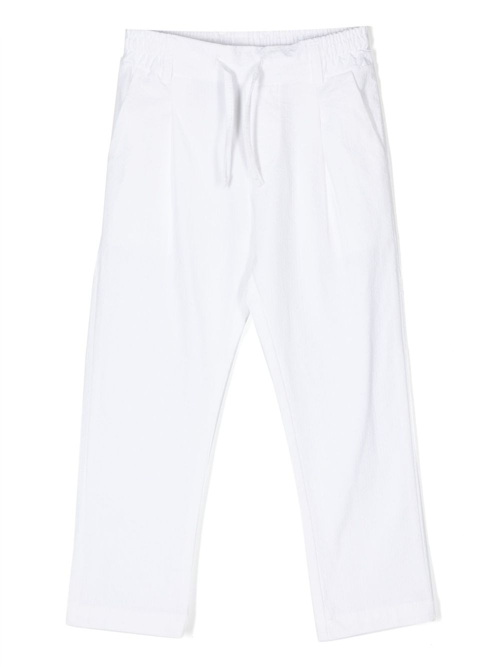 Drawstring straight-leg trousers - White