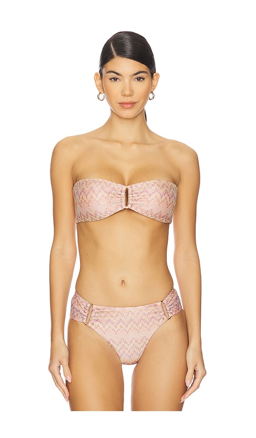 PQ Detail Bandeau Bikini Top in Taupe. - M also in