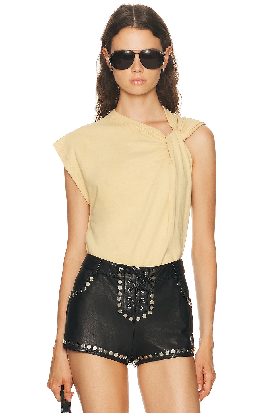 Isabel Marant Nayda Top in Dusky Yellow - Lemon. L also in XS, S