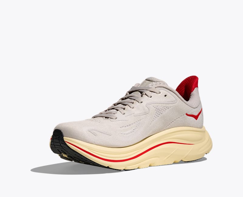 HOKA Women's Clifton 10 Shoes in Stucco/Cerise