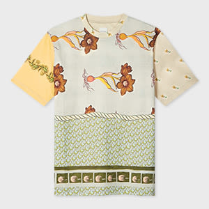 Blue and Yellow Multi Textile Mix-Up T-Shirt