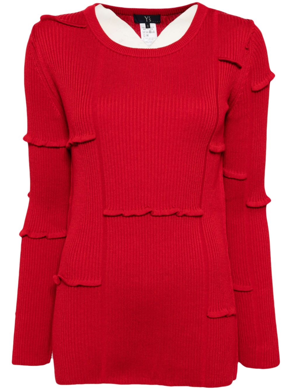 Ribbed-knit long-sleeved jumper - Black