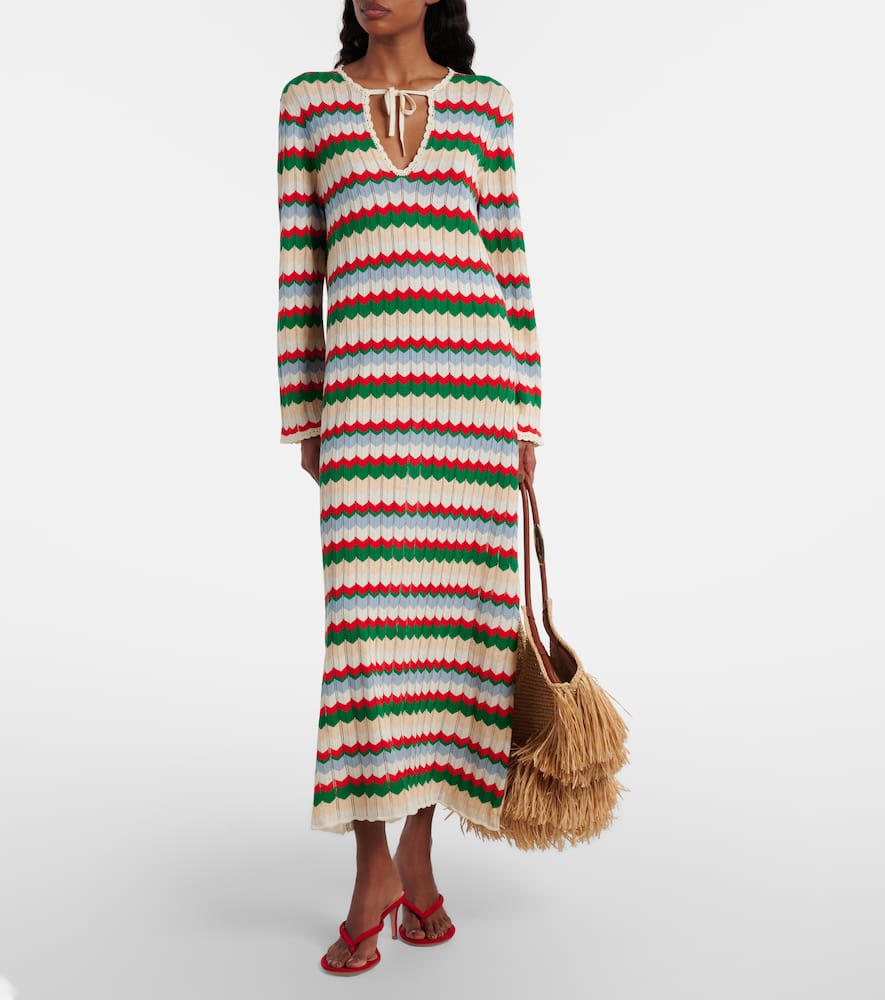 Lucila knitted chevron cotton midi dress