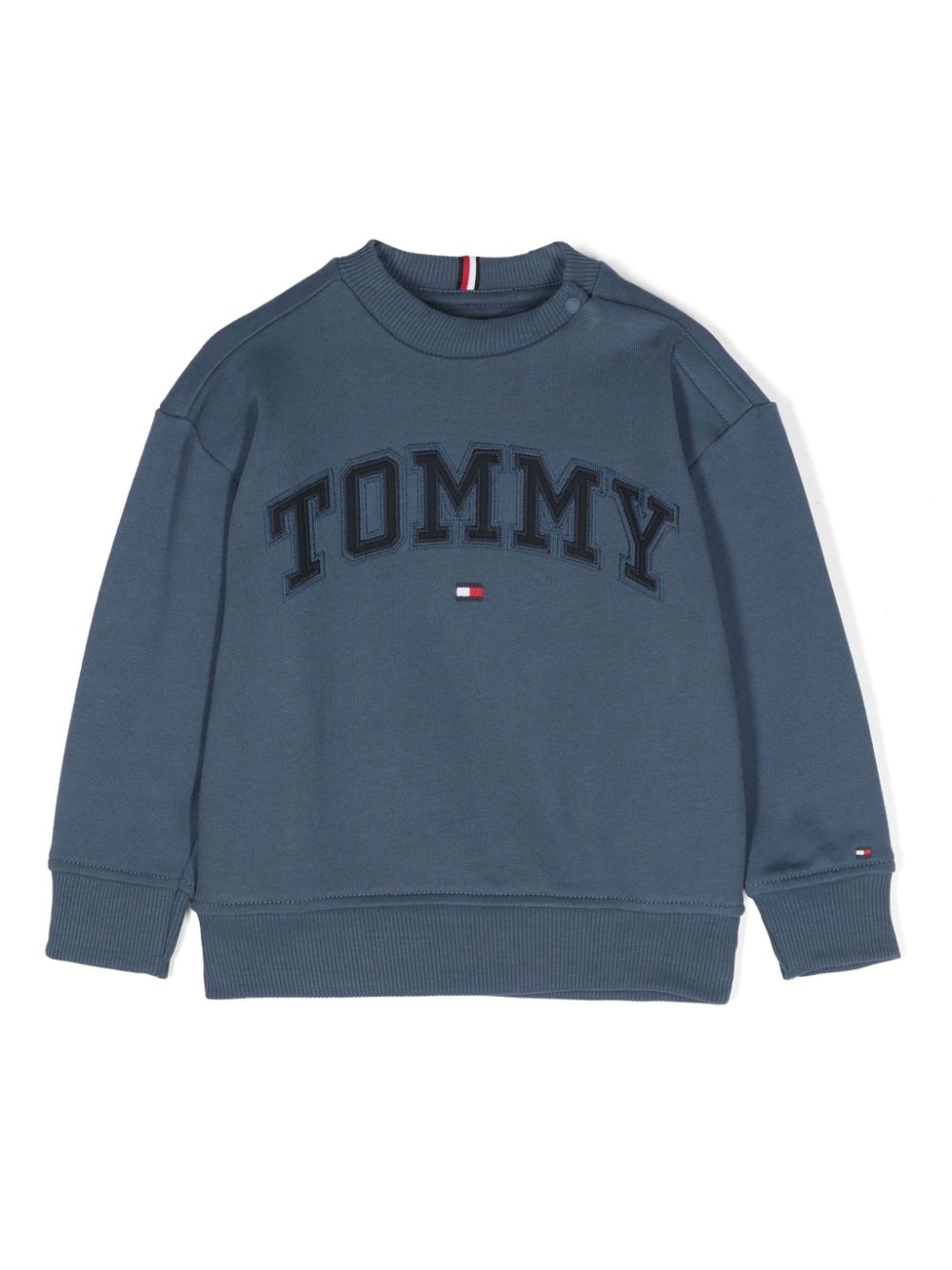 Logo-embroidered cotton sweatshirt - Blue
