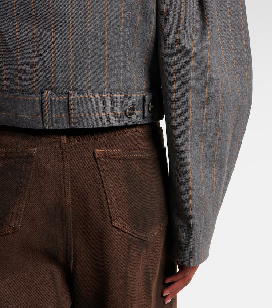 Pinstripe cropped jacket