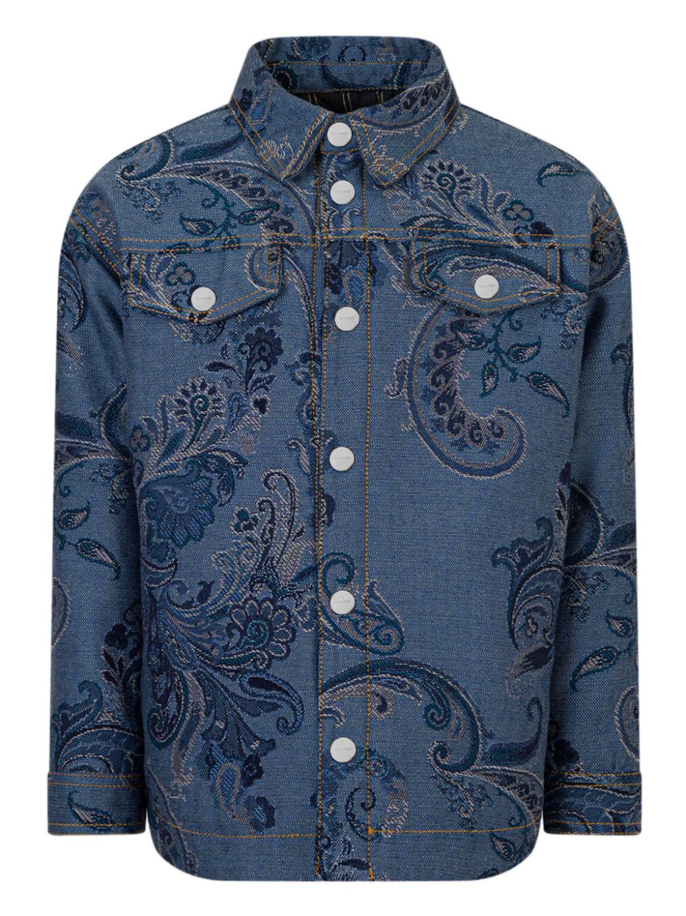 Jacquard cotton jacket - Blue