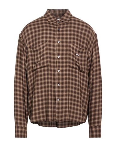 Man Shirt Brown Size L Cotton
