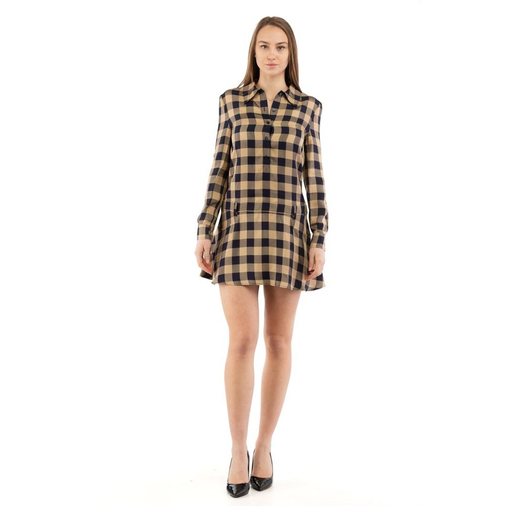 Checkered Viscose Dress — Multicolor