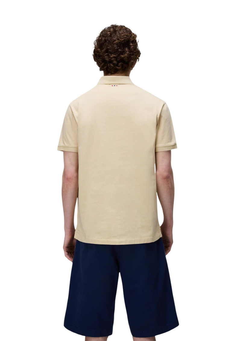 Natural None Solid Shirt Collar Polo