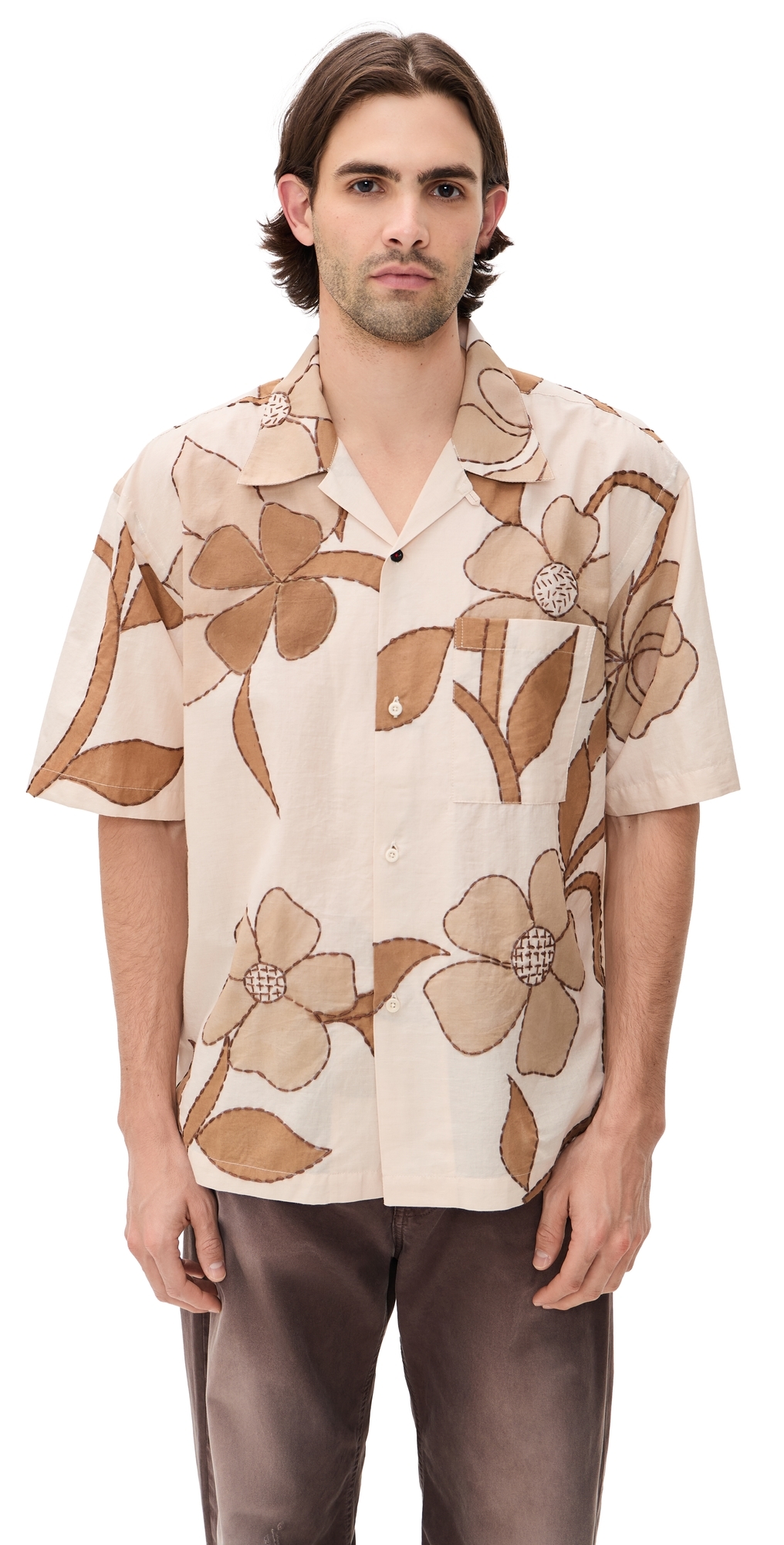 Rohit Hand Embroidered Shirt Tan