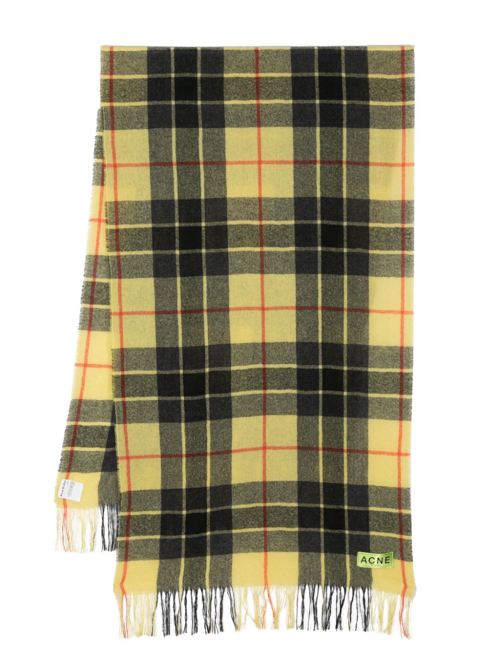 Plaid fringed scarf - Black