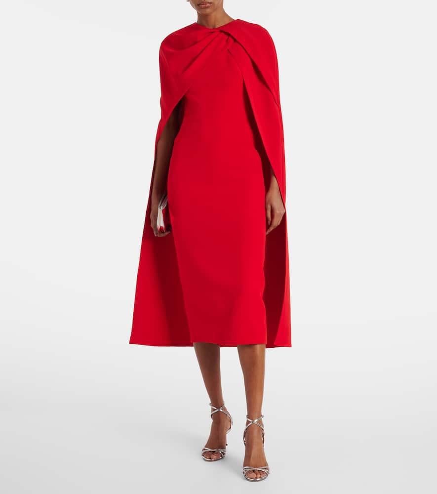 Cape-detail midi dress