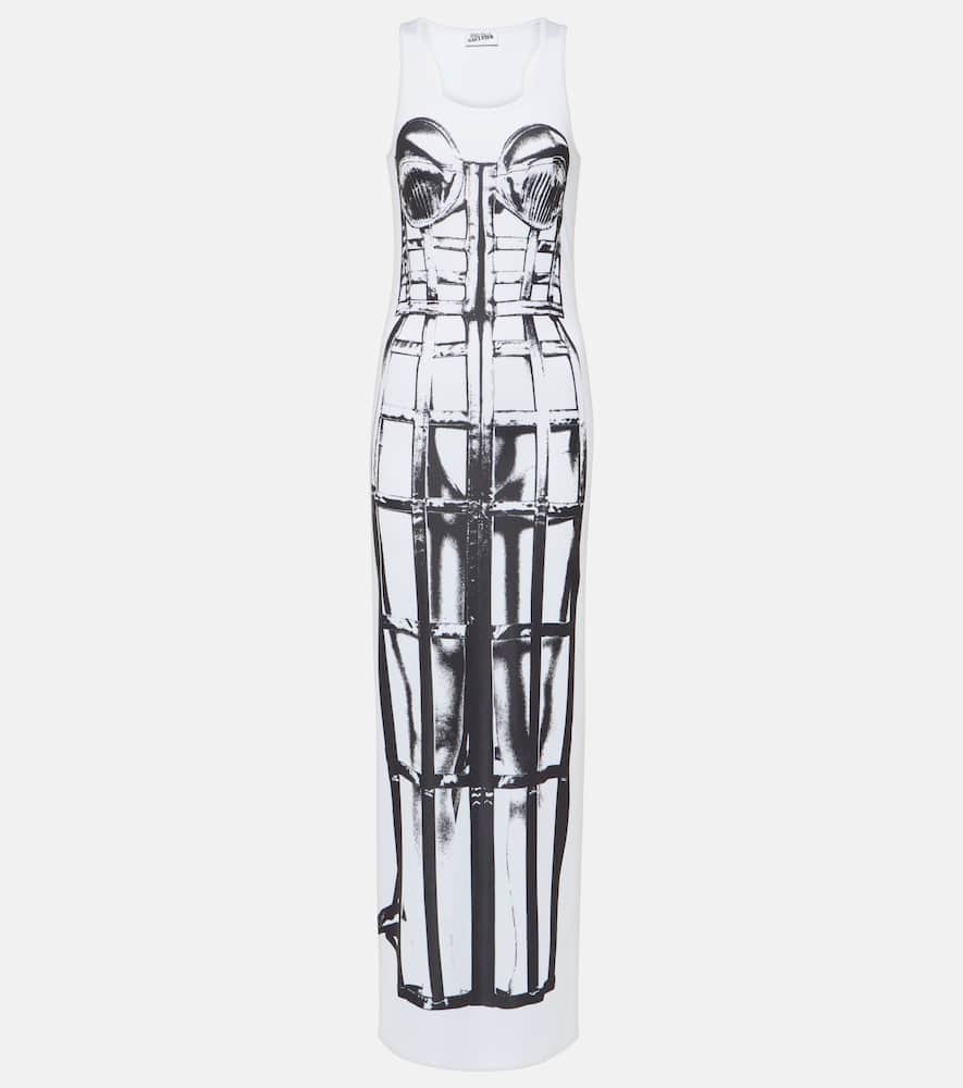 Trompe l'oeil jersey maxi dress
