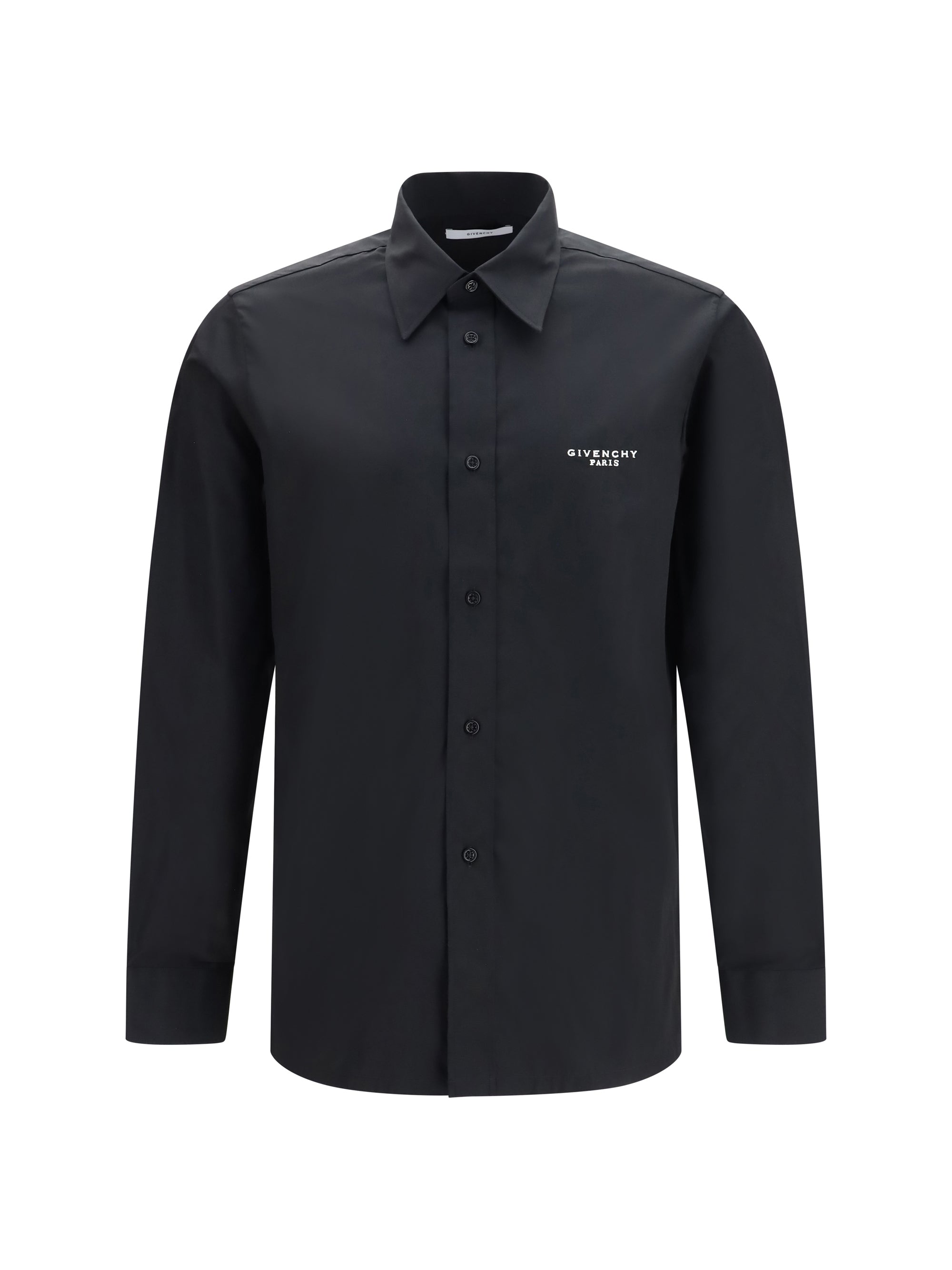 Embroidered Poplin Shirt — Black