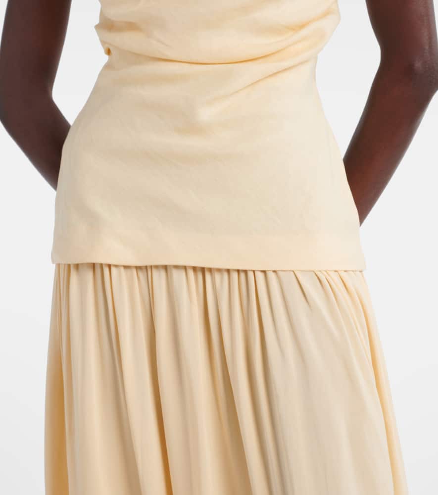 Hedy strapless linen maxi dress