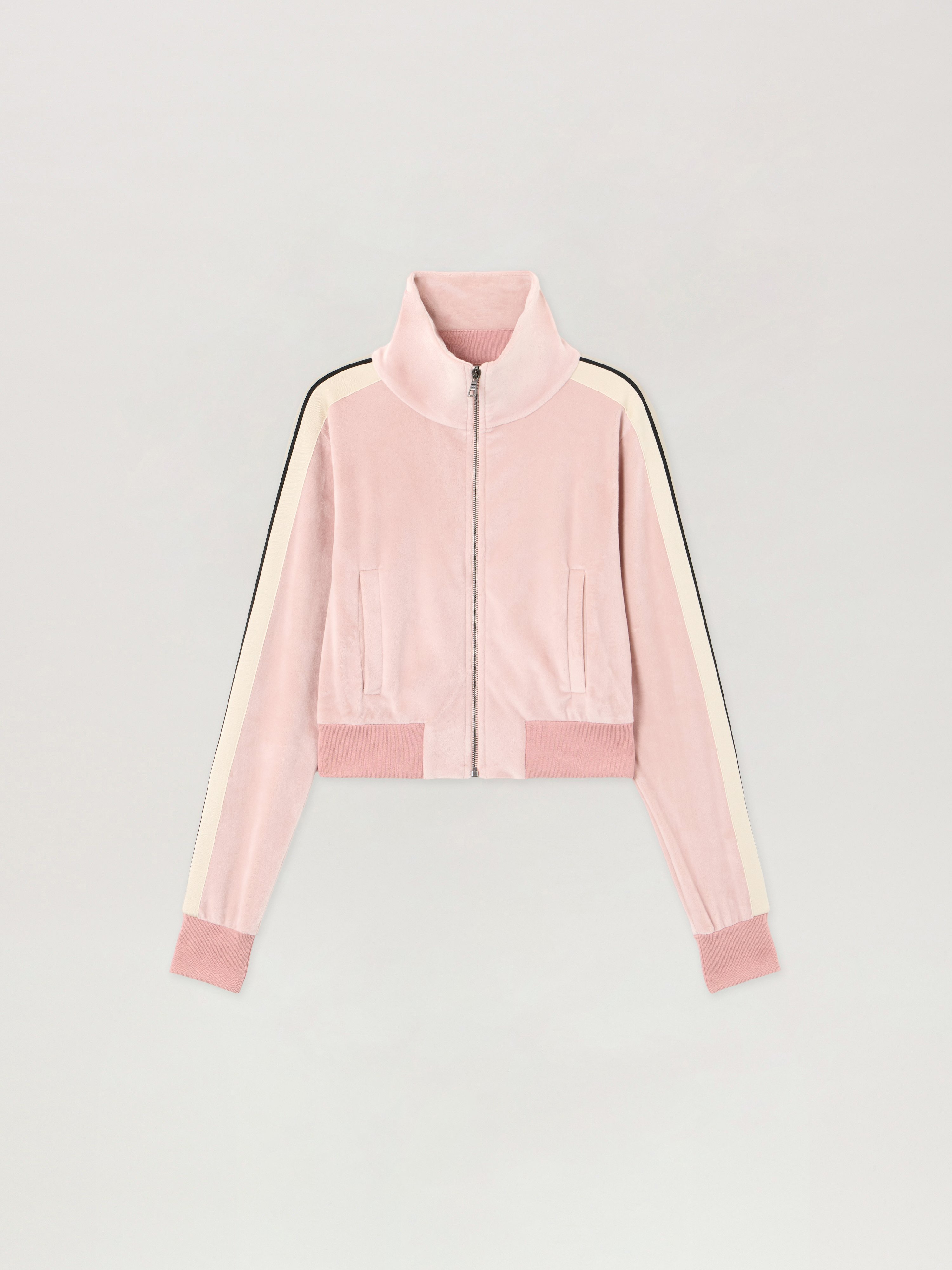 Logo Chenille Crop Track Jacket Woman  Pink Off White
