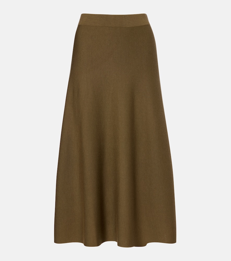 Virgin wool midi skirt