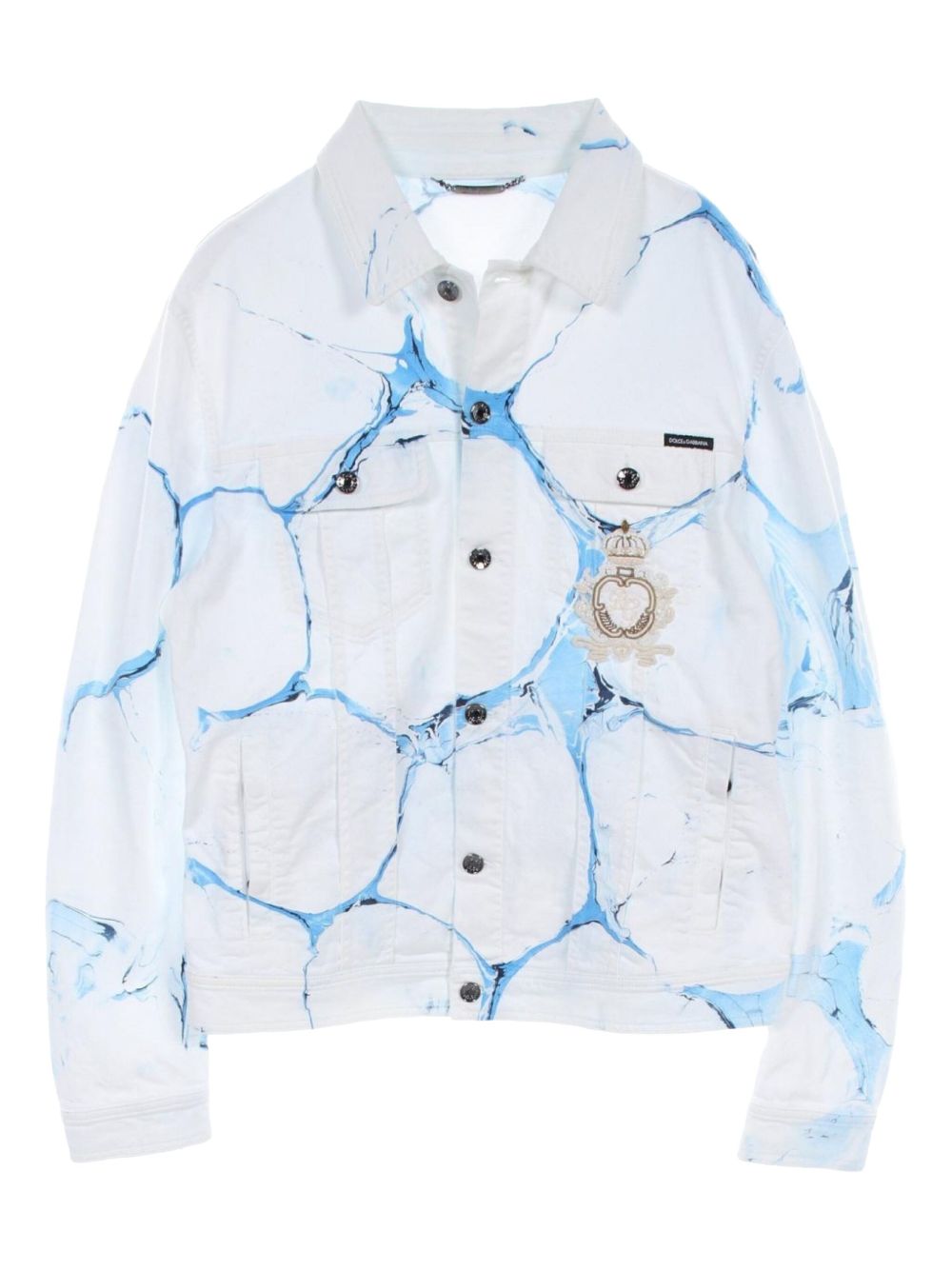2000s stretch-cotton denim jacket - White